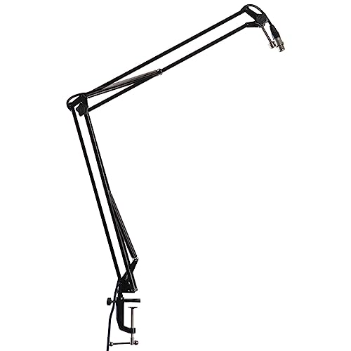 Gator Frameworks Desk-Mounted Broadcast Microphone Boom Stand for Podcasts & Recording