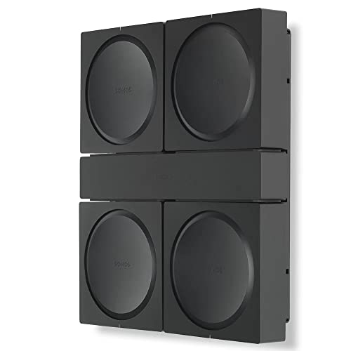 FLEXSON Wall Mount For 4 SONOS AMPS (Black)