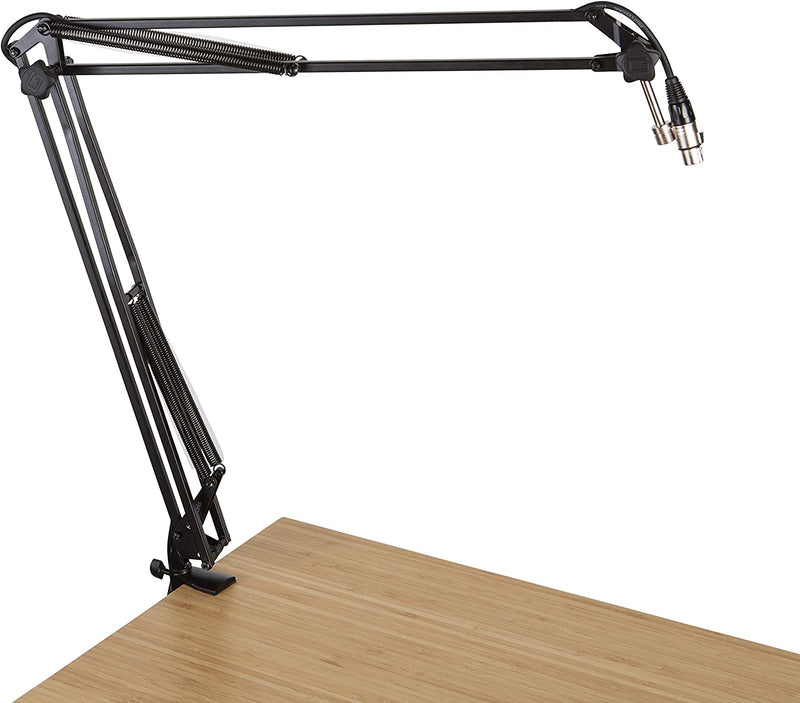 Gator Frameworks Desk-Mounted Broadcast Microphone Boom Stand for Podcasts & Recording