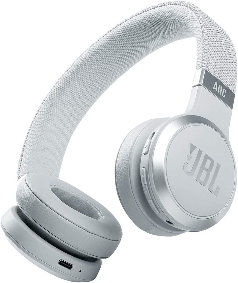 JBL Live 460NC Wireless On-Ear Noise Cancelling Headphones - White