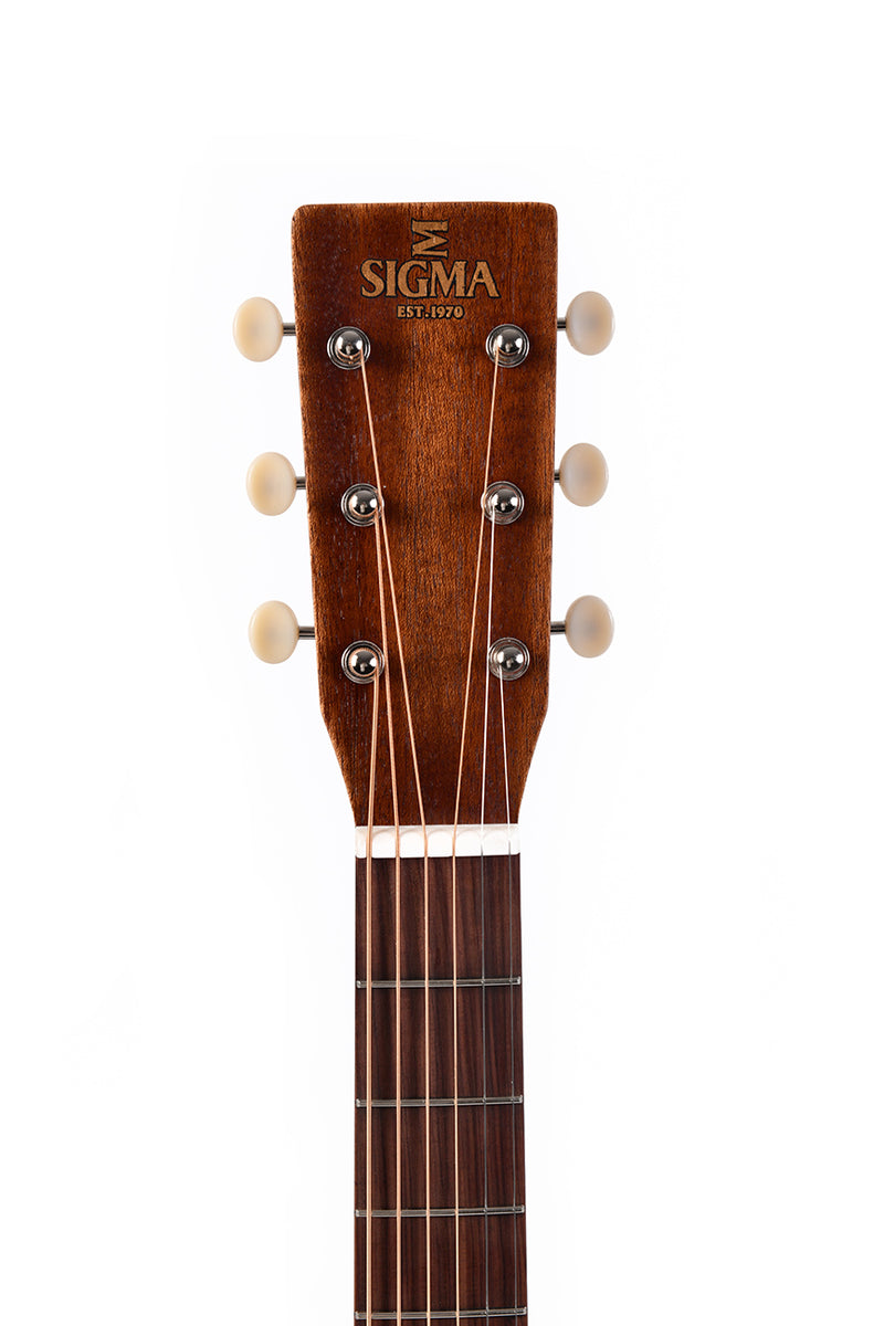 Sigma Guitars DM-15E-AGED Aged Dreadnought Acoustic / Electric Guitar, Distressed Satin