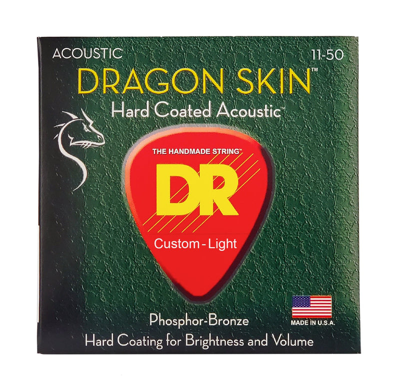 Dragon Skin Coated Acoustic Guitar String, Custom Light (11-50)