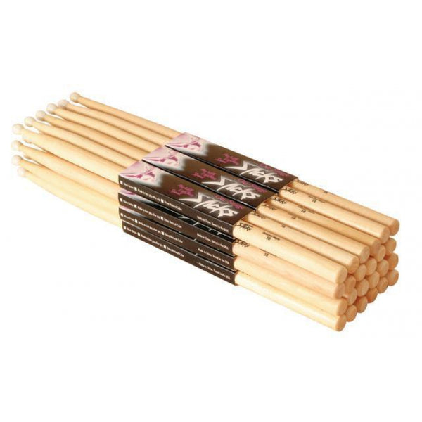 On-Stage Hickory Drum Sticks (7A, Nylon Tip, 12 Pairs)