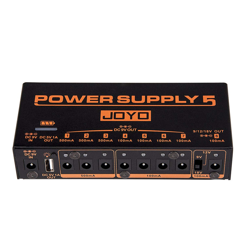 Joyo Technologies JP-05 Rechargeable Power Supply with 8 DC outputs and 1 Standard USB output