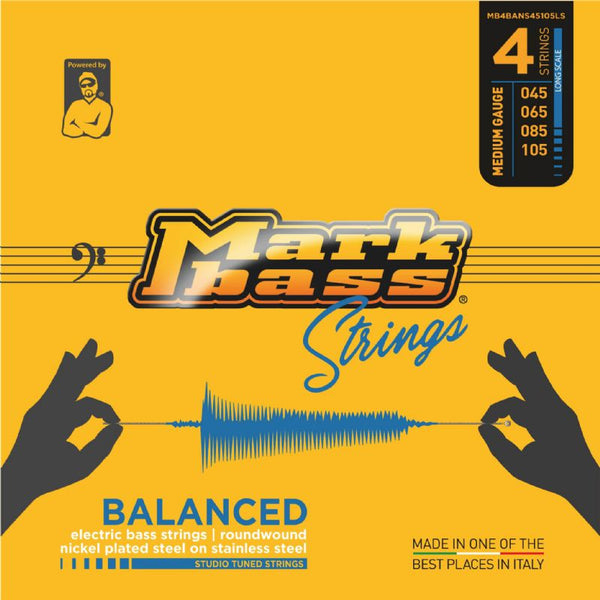 Markbass MB4BANS45105LS Nickel Plated Steel On Stainless Steel Studio Tuned Bass String (.045 - .105)