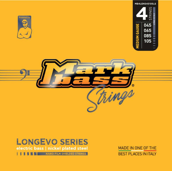 Markbass MB4LENS45105LS Longevo Nickel Plated Steel Nano-film Shielded Bass Strings Long Lived (.045 - .105)