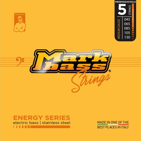 Markbass MB5ENSS45130LS Long Scale 5 Bass Strings - Stainless Steel, Medium Gauge