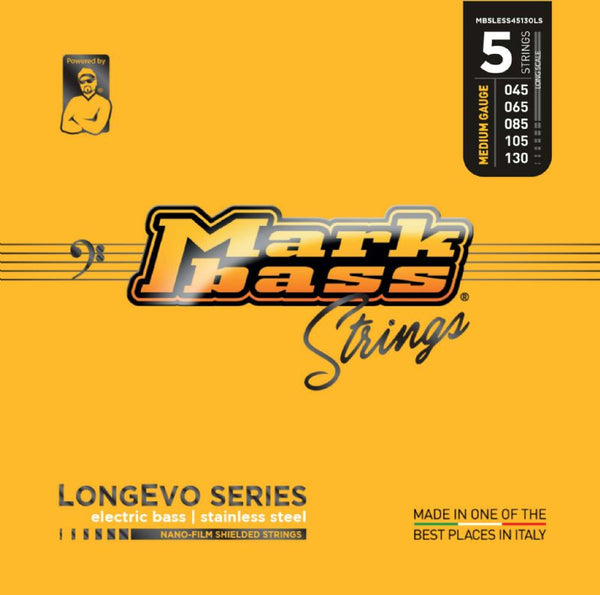 Markbass MB5LESS45130LS Stainless Steel Nano-film Shielded Strings Long Lived (.045 - .130)