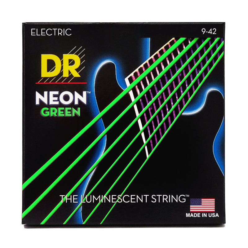 Neon Green Coated Electric Guitar Strings, Light (9-42)