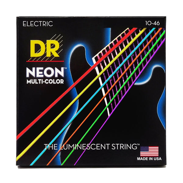 Neon Multi-color Coated Electric Guitar Strings, Medium (10-46)