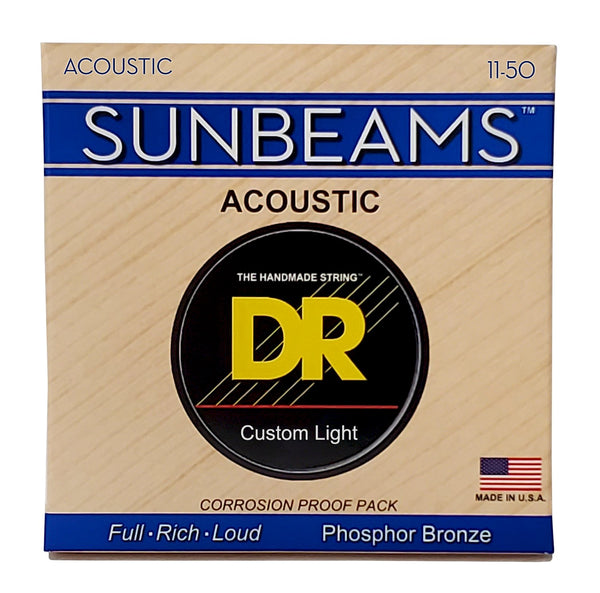 Sunbeam Acoustic Guitar Strings, Custom Light (11-50)