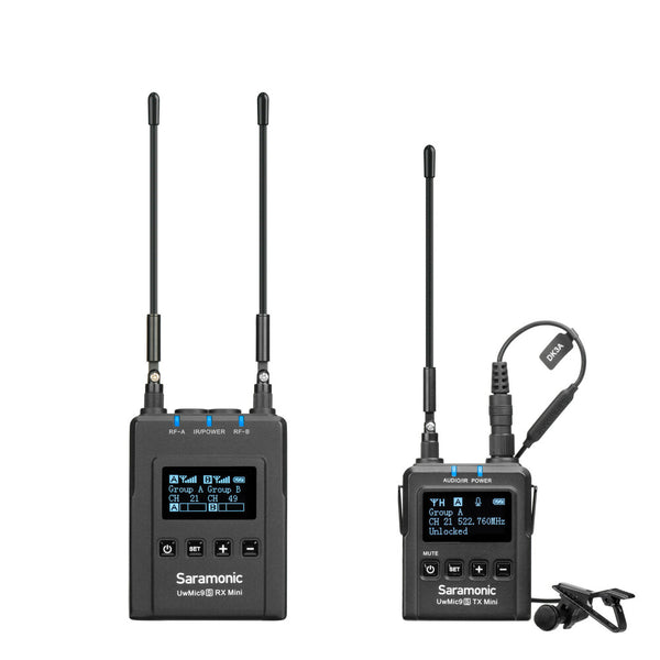 Saramonic UWMIC9SKIT1MINI UHF LAV Mic System with Dual Cam-Mount Micro Receiver and Micro Transmitter