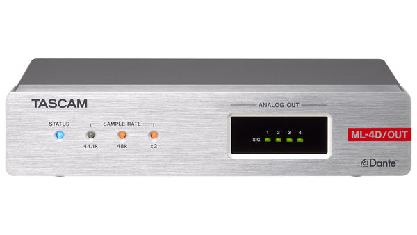 Tascam ML-4D/OUT-E Line Output Dante Converter with Built-In DSP Mixer